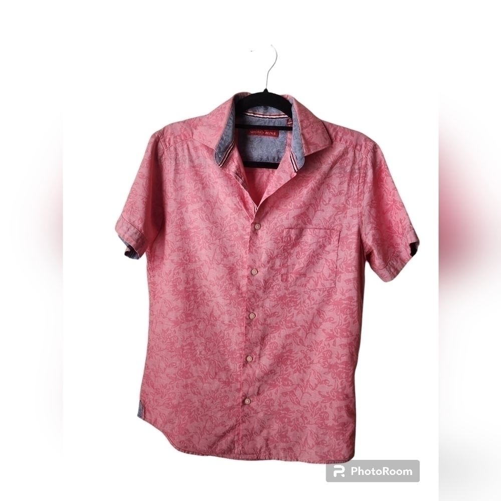 Saks Fifth Avenue Pink on Pink Floral Mens Button Down Shirt Sz. S